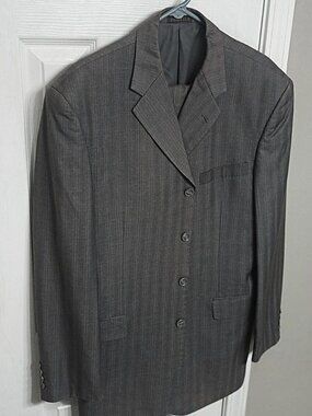 Zandello Collection Men Light Gray 2 Piece Suit   42L